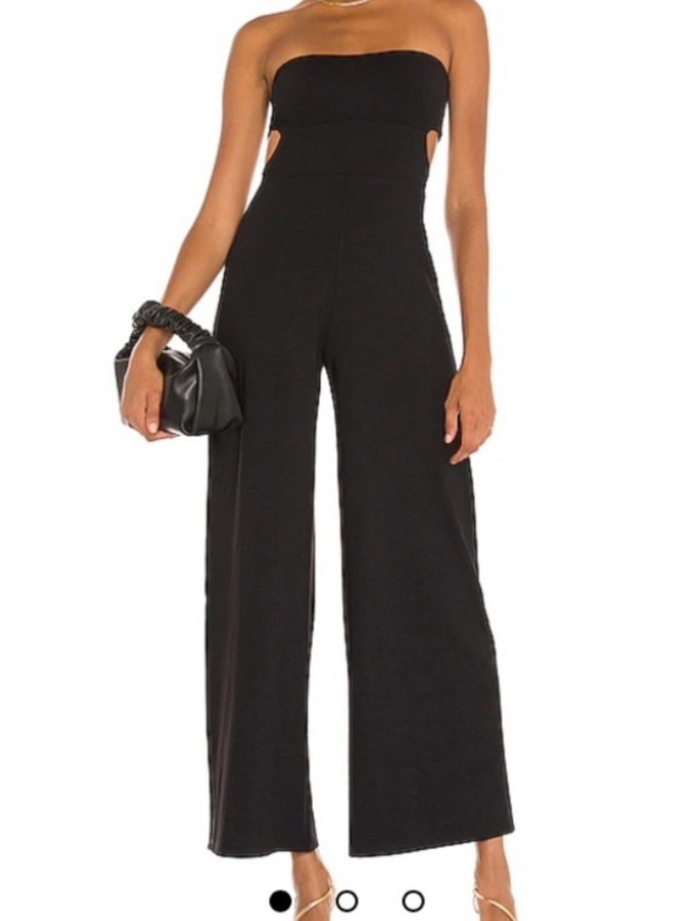 Susana Monaco Black Strapless Wide-Leg Jumpsuit with Open Back